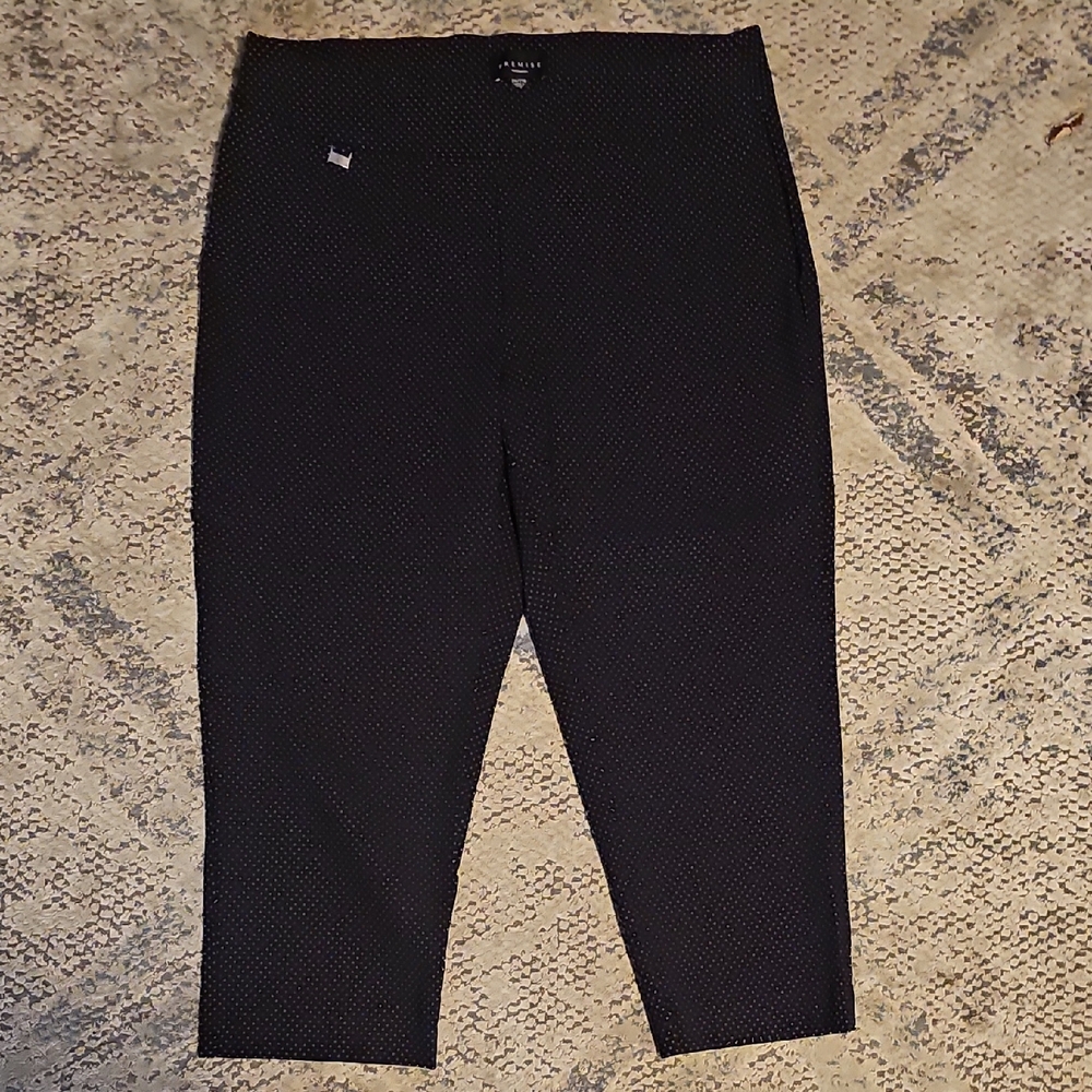 Premise Black Polka Dot Cropped Pants